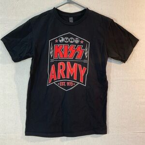 COPY - KISS ARMY BAND TEE, BLACK. UNISEX SMALL,   #VINTAGE